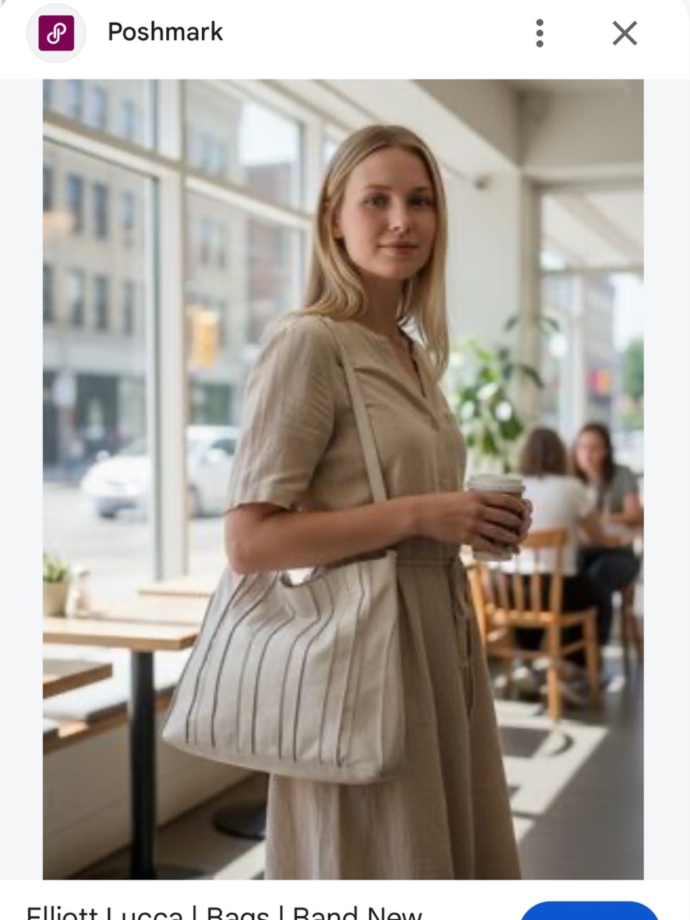 Elliot Lucca White Women’s Shoulder Bag with Gold Accent